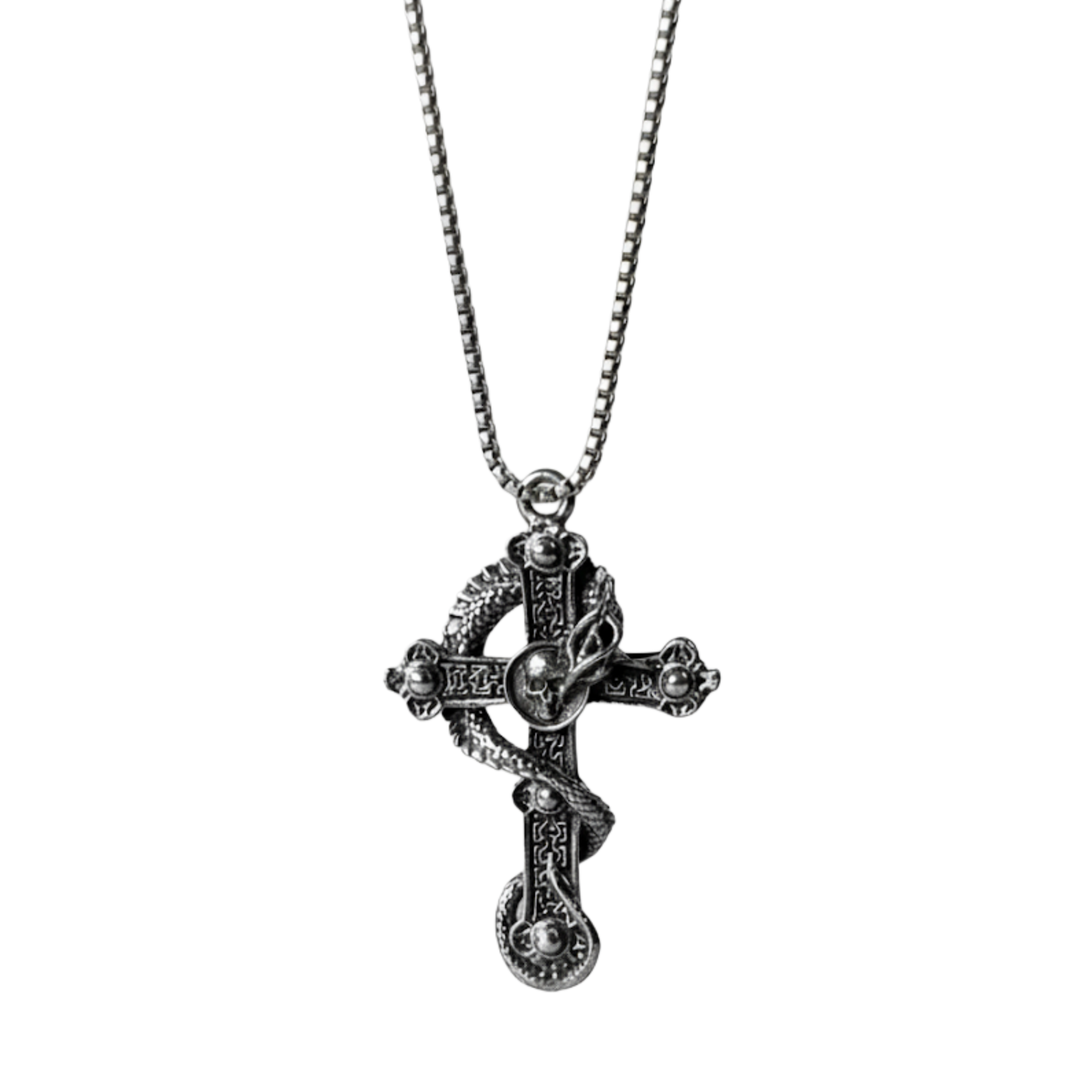 calvyr Satanic cross pendent chain