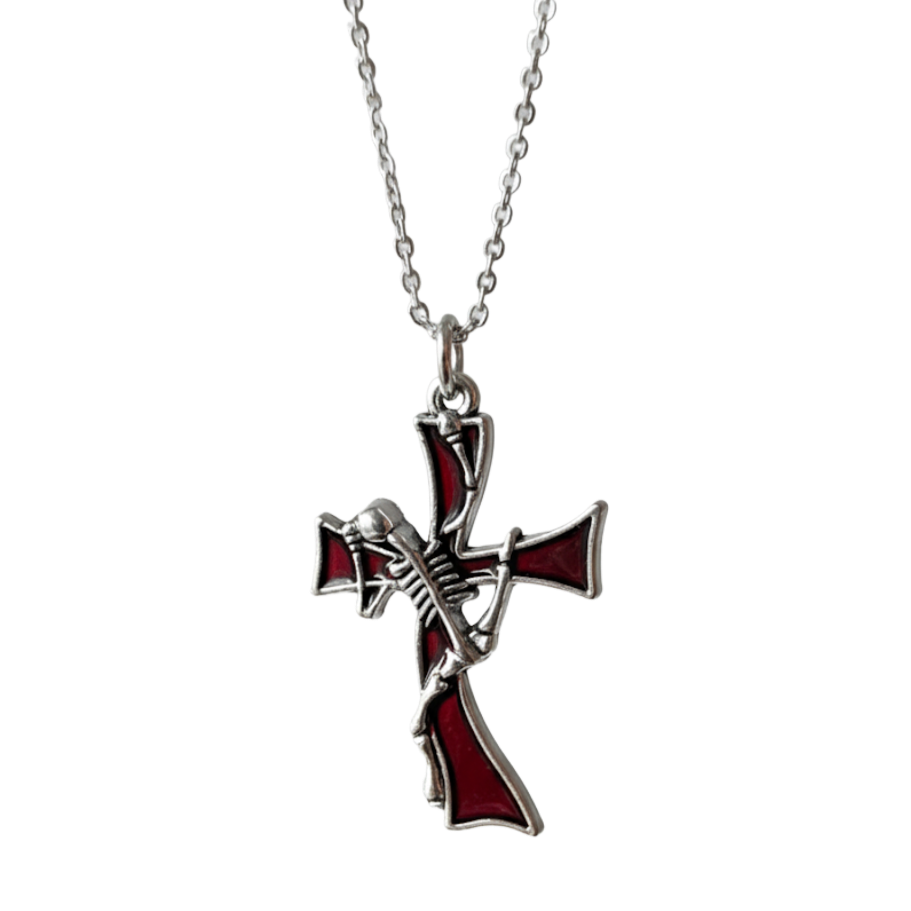 clavyr Skelton cross pendent chain