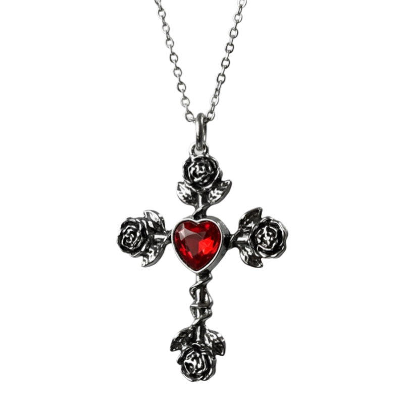 calvyr Rose cross pendent chain