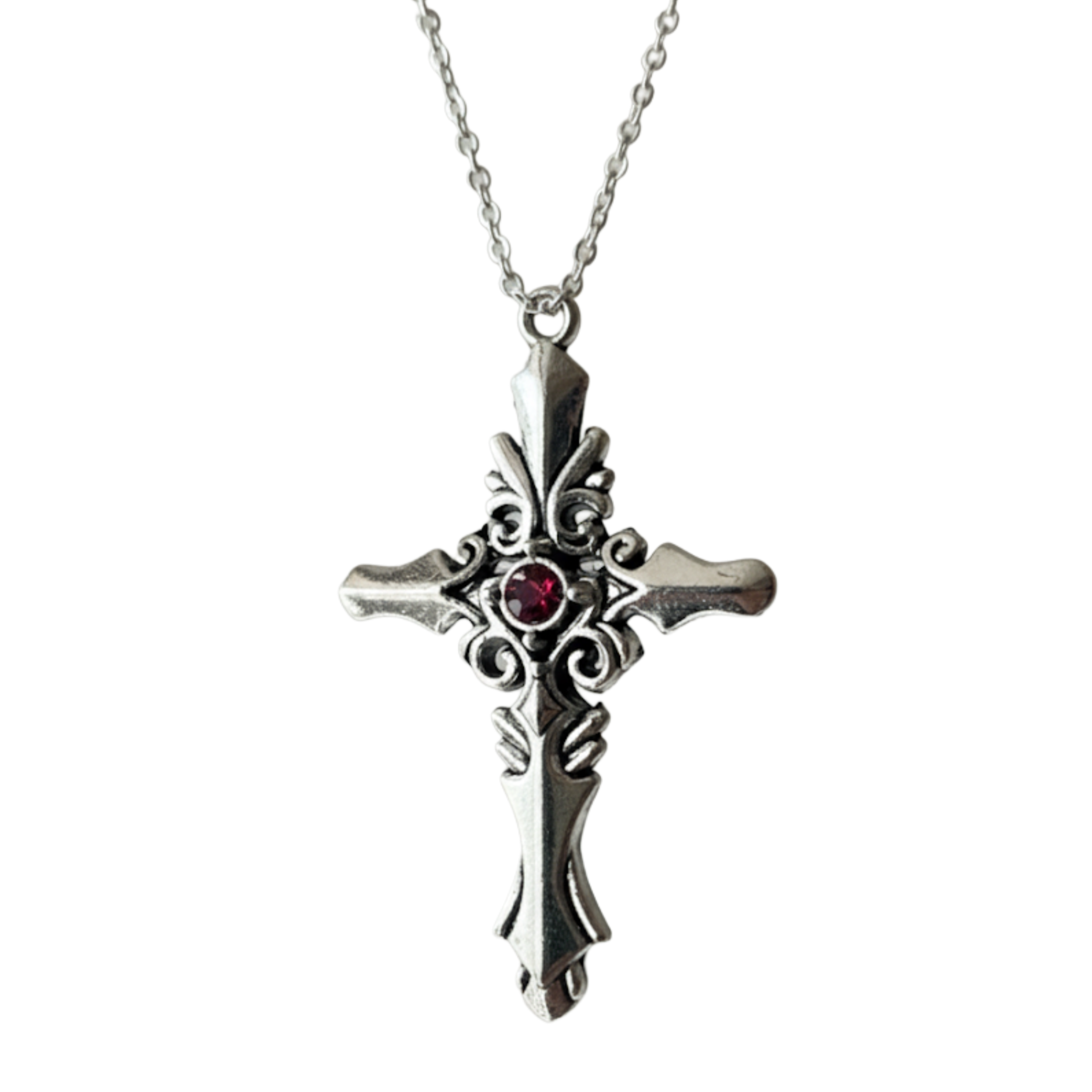 calvyr Ornate cross pendent chain