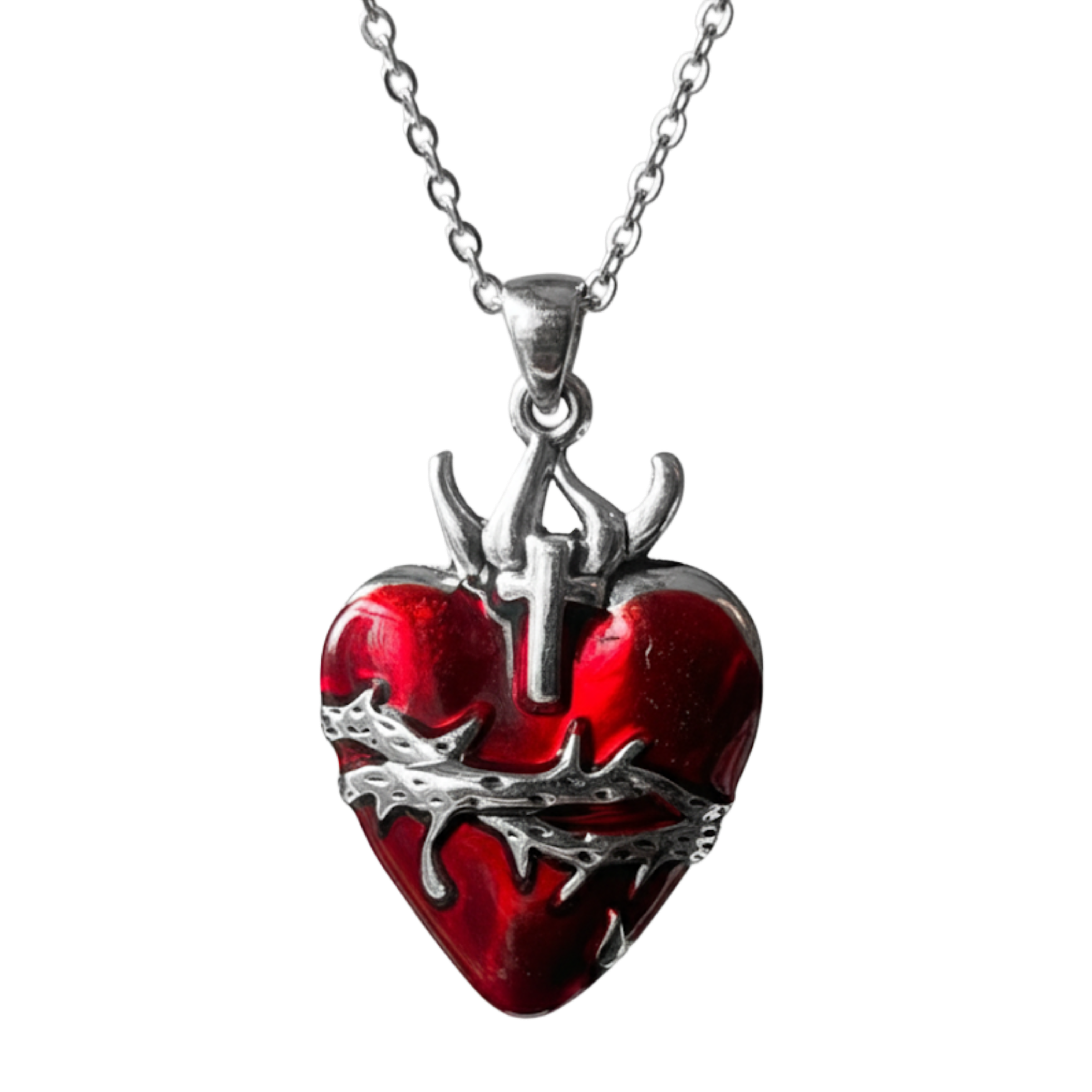 calvyr Gothic heart pendant chain